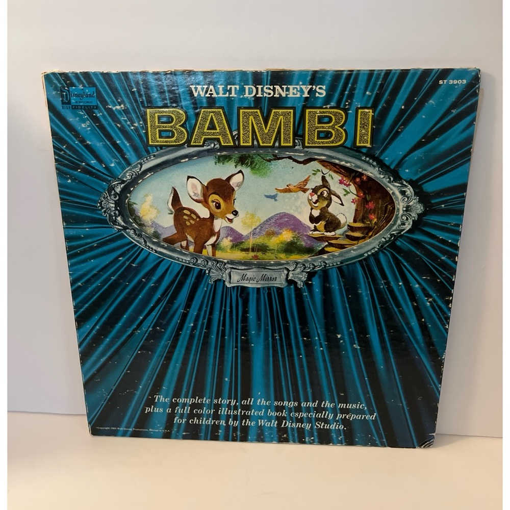 Vintage Disney Bambi Vinyl Record Book Combo